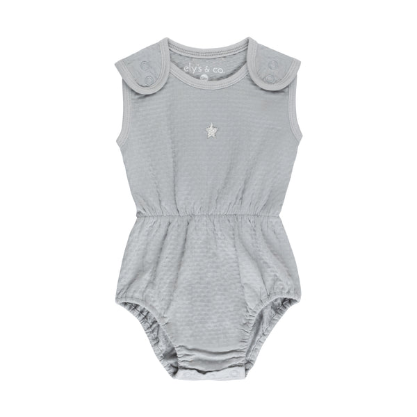 Ely's & Co Embroidered Heart and Star Collection- Star/Blue - Romper