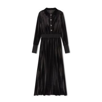 Velvette Label Velvet Bow Button Waisted Maxi EF216