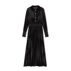 Velvette Label Velvet Bow Button Waisted Maxi EF216