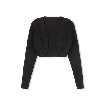 Velvette Label Teen Black Scalloped Bolero Cardigan