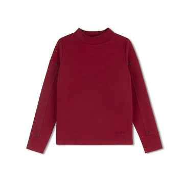 Byke Cranberry Patch Mock Neck