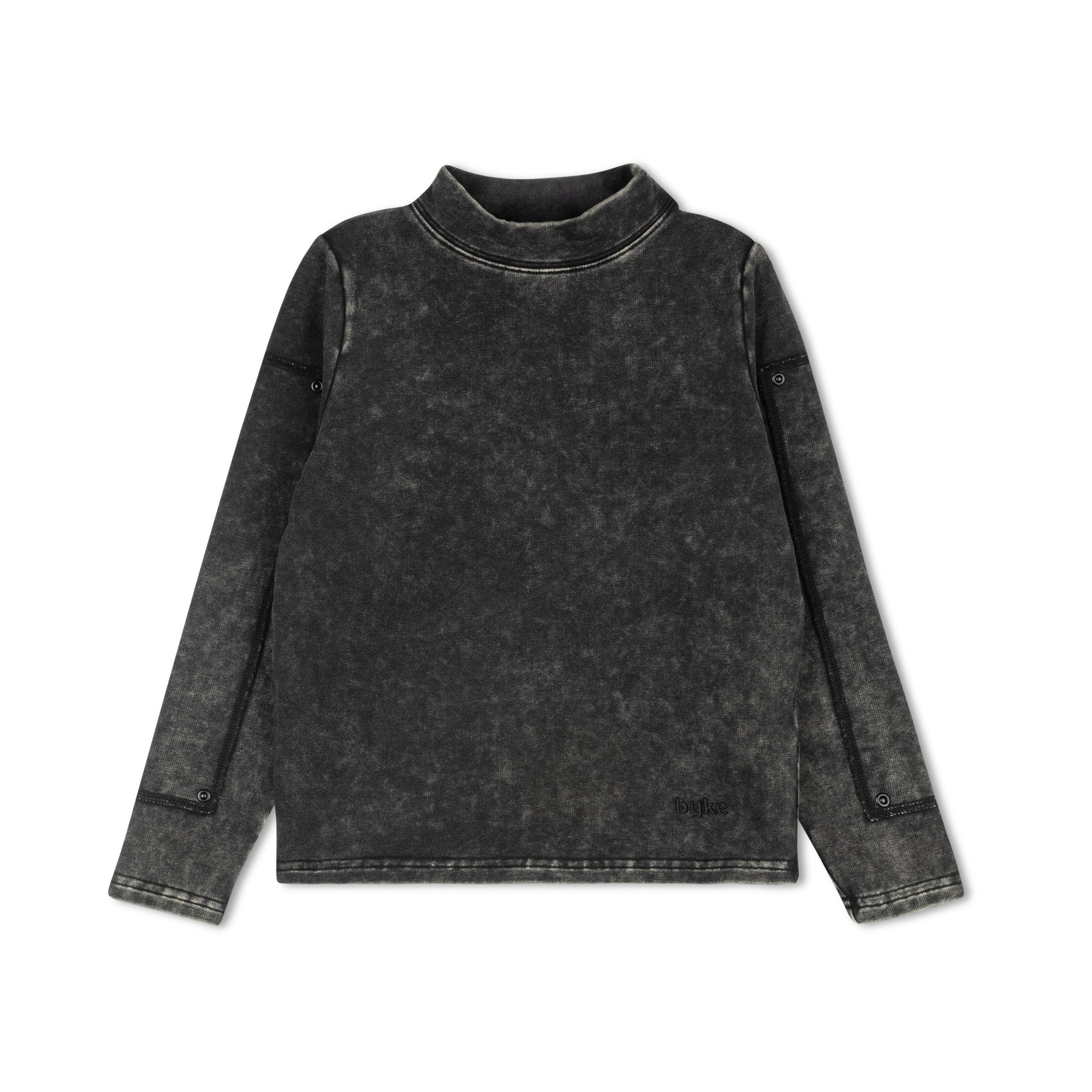 Byke Black Wash Patch Mock Neck