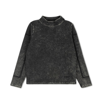 Byke Black Wash Patch Mock Neck
