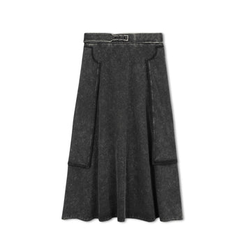 Byke Black Wash Midi Patch Skirt