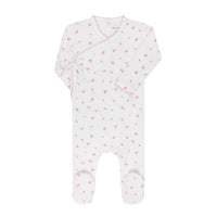 Ely's & Co Organic Cotton Cluster Flower Collection Ivory / Pink Footie