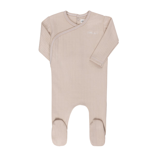 Ely's & Co Organic Cotton Little One Collection Tan Kimono Footie