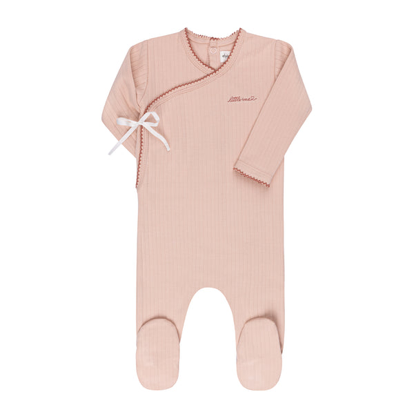 Ely's & Co Organic Cotton Little One Collection Pink Kimono Footie