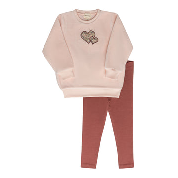 Ely's & Co. Embroidered Liberty & Berry Two Piece Set - Pink