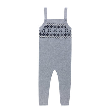 Looms Fair Isle Overalls - Grey / Blue
