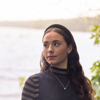 Poet Aria Mockneck Black And Gold Stripe