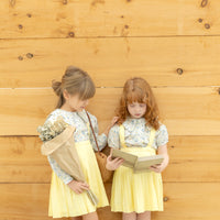 Nounelle Floral Yellow Blouse- SHORT SLEEVES