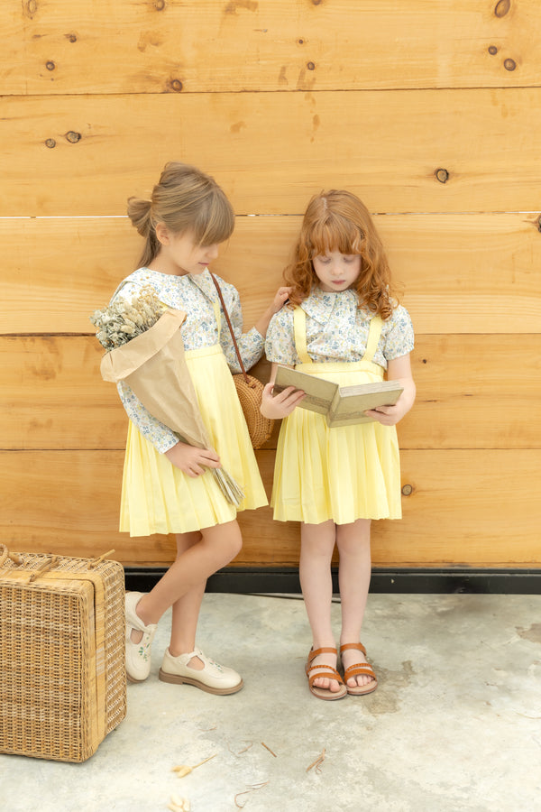 Nounelle Floral Yellow Blouse- SHORT SLEEVES