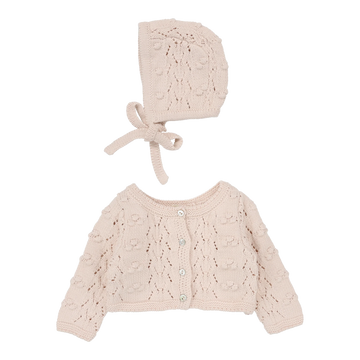 Lilette by Lil Legs Petal Lilette Popcorn Weave Cardigan Set