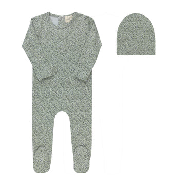 Ely's & Co. Liberty & Berry Footie & Hat Set - Blue