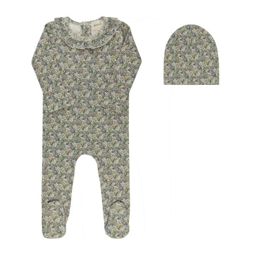 Ely's & Co. Liberty & Berry Footie & Hat Set - Ivory / Pink