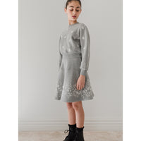 Pink Label By Petite Amalie Grey Marle Soild Sweat Skirt