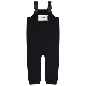 Jaybee Child Black Sherpa Patch Overalls