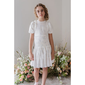 Steph Blue Ditsy Print Voile Skirt