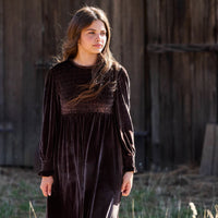 Pashmini Black Emma Smocked Velvet Maxi