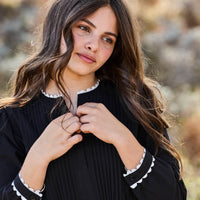 Pashmini Black Olivia Scalloped Maxi