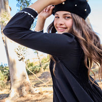 Pashmini Black Olivia Scalloped Maxi