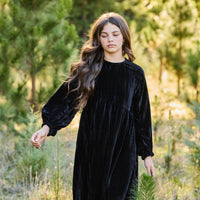 Pashmini Black Chloe Crushed Velvet Maxi