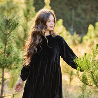 Pashmini Black Chloe Crushed Velvet Maxi