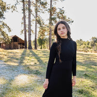 Pashmini Black Mia Pointelle Overlay Maxi