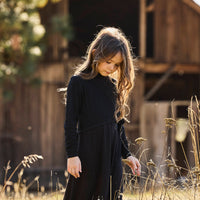 Pashmini Black Mia Pointelle Overlay Maxi
