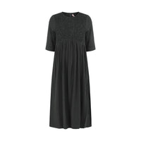 Pashmini Black Sophia Smocked Maxi