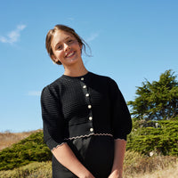 Pashmini Black Abigail Scalloped Cardigan Maxi