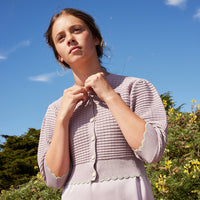 Pashmini Lavender Abigail Scalloped Cardigan Maxi