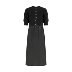 Pashmini Black Abigail Scalloped Cardigan Maxi