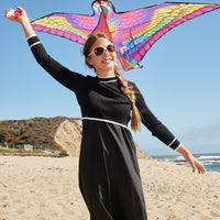 Pashmini Black Grace Ribbed Knit Overlay Set