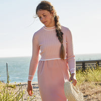 Pashmini Coral Grace Ribbed Knit Overlay Set