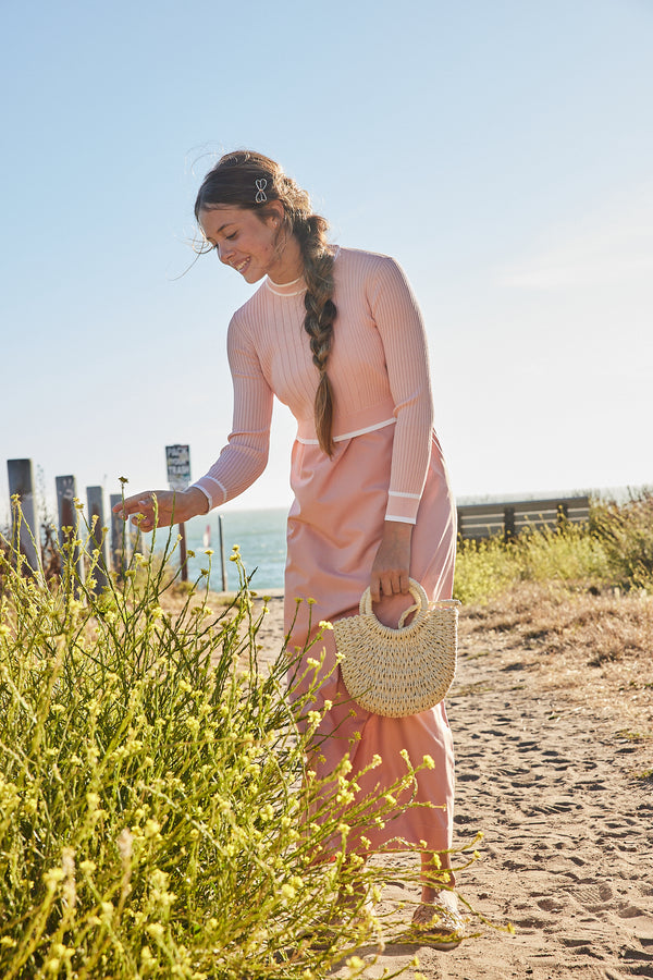 Pashmini Coral Grace Ribbed Knit Overlay Set