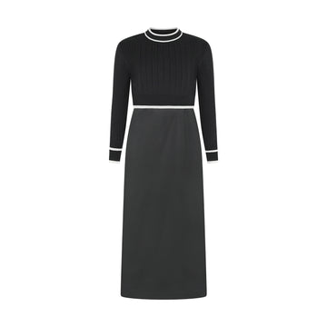 Pashmini Black Grace Ribbed Knit Overlay Set
