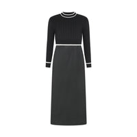 Pashmini Black Grace Ribbed Knit Overlay Set