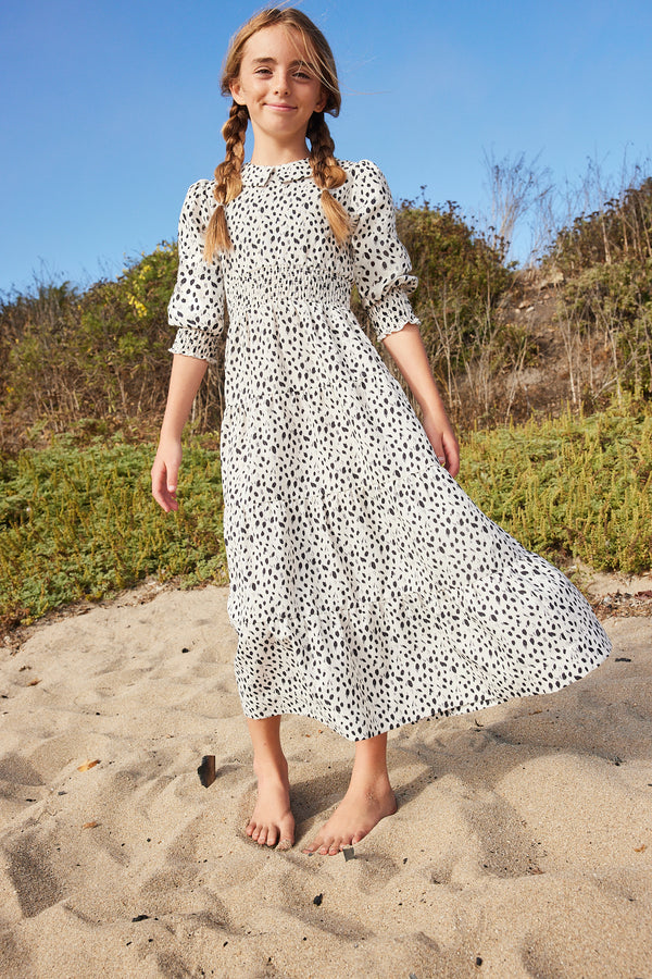 Pashmini Spotted Riley Smocked Waist Maxi