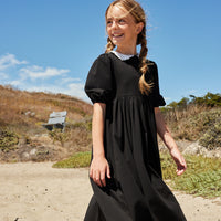 Pashmini Short Sleeve Madison Contrast Collar Maxi