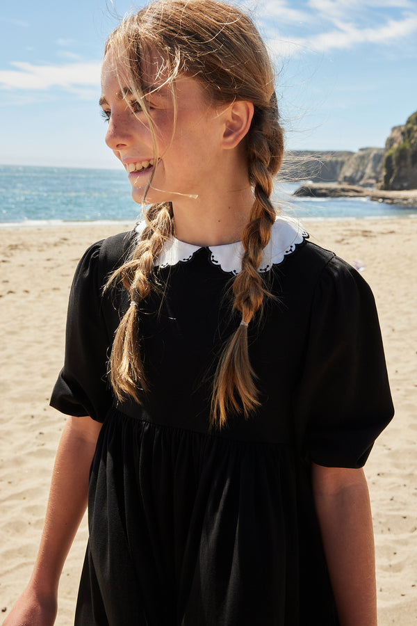 Pashmini Short Sleeve Madison Contrast Collar Maxi