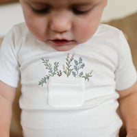 Ely's & Co Pocket Full of Flowers-  Leaves/Ivory - Tee and Bloomer Set