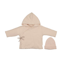 Mema Knits Quilted Jacket + Knit Beanie - Light Pink