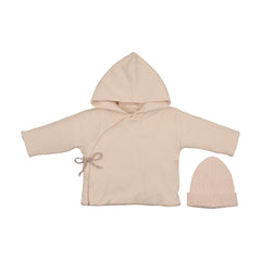 Mema Knits Quilted Jacket + Knit Beanie - Light Pink