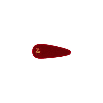 Le Enfant Gold Thread Cherry Clips Velvet - Red (FINAL SALE)
