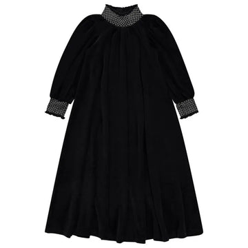 Jaybee Black Smocked Neck Robe