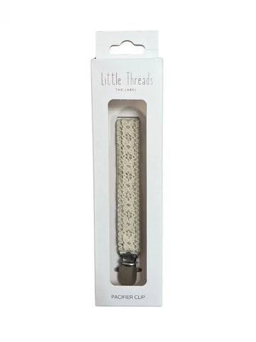 Little Threads The Label Taupe Crotchet Pacifier Clip