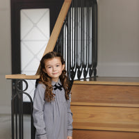 Velvette Label Grey Pinstripe Dress