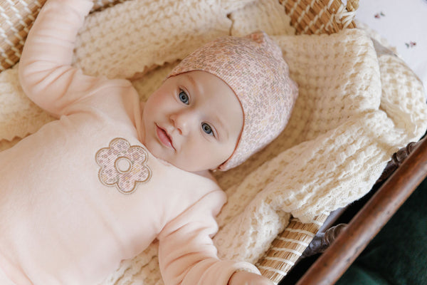 Aurora Pink Liberty Floral Velour Footie