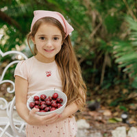 Aurora Pointelle Bow Print Collection Pink/Red Short Sleeve Tshirt